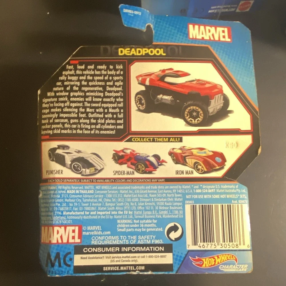 Hot Wheels Character Cars Marvel Lot 4 Diecast 1:64 2017 Spider-Man Iron Man